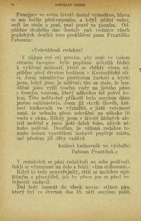 Zdroj: 1924 Jaroslav Hašek (Adolf Synek) - KNIHA Můj obchod se psy.