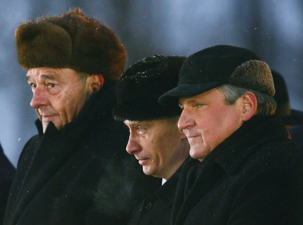 Jacques Chirac, Vladimir Putin a Aleksander Kwasniewski