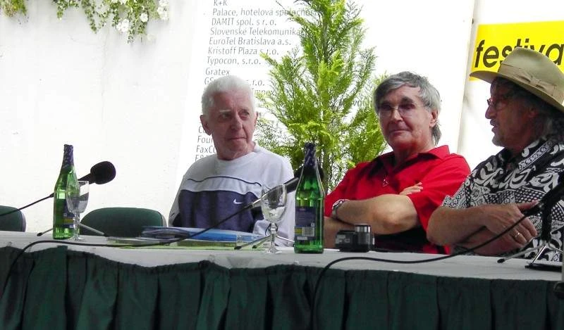 S Maximilianem Remeňem a Peterem Hledíkem na tiskové konferenci po udělení Zlaté kamery na X. Art Filmu