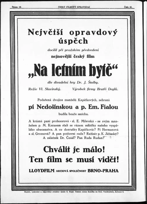 Zdroj: Český filmový zpravodaj 6/1926 z 23.10.1926