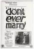 Don't Ever Marry (1920)