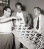 Edward Carrere, Gary Cooper and King Vidor on the set of The Fountainhead