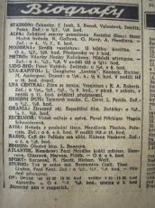 Zdroj: Projekt "Filmové Brno", Ústav filmu a audiovizuální kultury, Filozofická fakulta, Masarykova univerzita, Brno. Denní tisk z 16.08.1941. - http://www.phil.muni.cz/filmovebrno