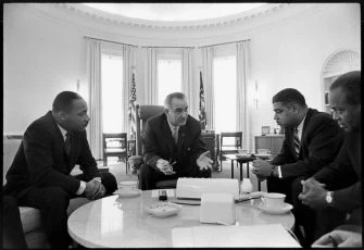 Martin Luther King ,Lyndon B. Johnson, Whitney Young, James Farmer
