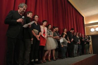 z premiéry filmu - Ivan Vojnár, Igor Orozovič, Patrik Děrgel a Berenika Kohoutová