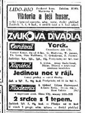 Zdroj: Projekt "Filmové Brno", Ústav filmu a audiovizuální kultury, Filozofická fakulta, Masarykova univerzita, Brno. Denní tisk z 18.03.1932. - http://www.phil.muni.cz/filmovebrno