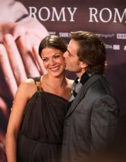 Jessica Schwarz a Guillaume Delorme na premiéře filmu "Romy", Berlín - 27.10.2009; zdroj: Sean Gallup/Getty Images Europe