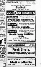 Zdroj: Projekt "Filmové Brno", Ústav filmu a audiovizuální kultury, Filozofická fakulta, Masarykova univerzita, Brno. Denní tisk z 19.01.1932. - http://www.phil.muni.cz/filmovebrno