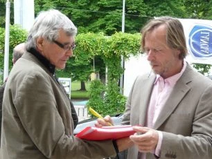 před tiskovou konferencí Peter Hledík a  Karel Roden