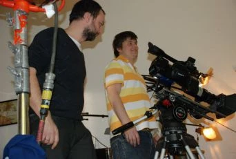 kameraman Dimitri Chmelnicky a asistent kamery Vláďa Matoušek